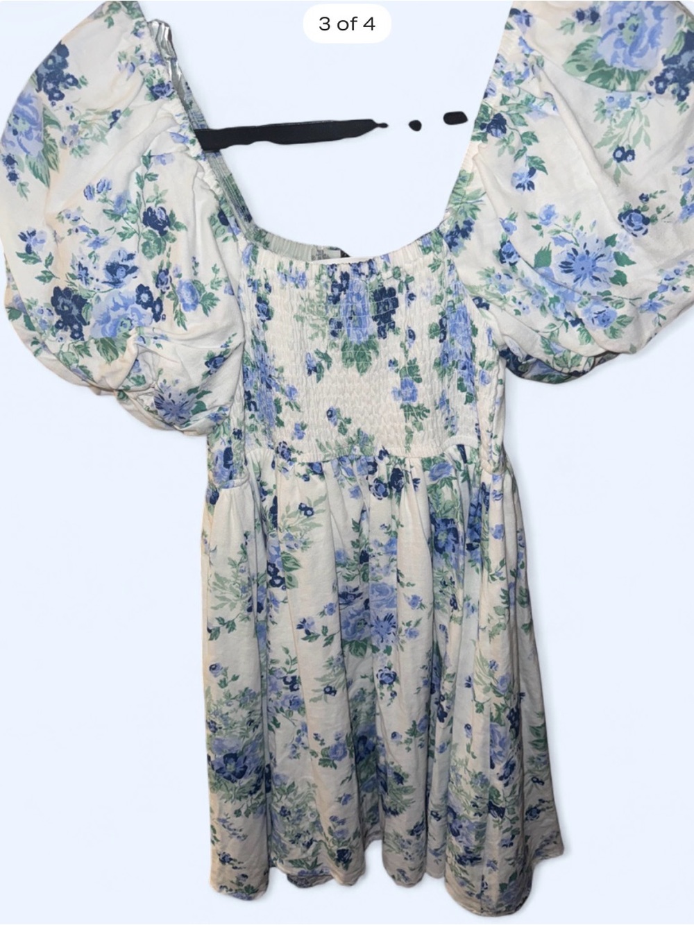 Altar'd State White NWOT Dress with Blue Floral Print - Picture 6 of 6